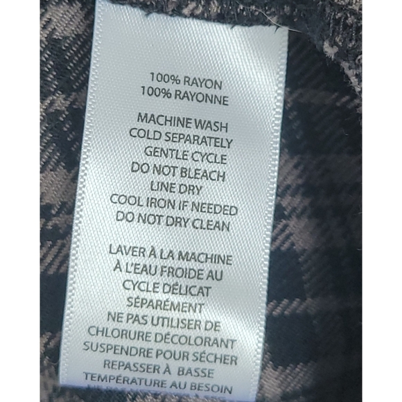 Beachlunchlounge Luna Plaid Ruffle Cuff Tunic Top S Black Gray Long Sleeve - Picture 10 of 11